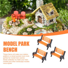 10Pcs Model Train HO N O Scale 1:150 Bench Chair Model Settee Street Park Layout Plastic Crafts,Garden/Railway Layout