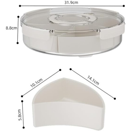 Transparent Rotating Candy Storage Box with 360 Base and MultiSection Dustproof Cover 2