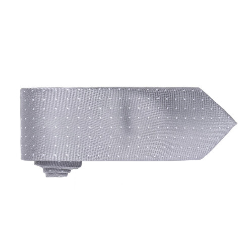 Premier (One Size, Silver/ White) Premier Mens Micro Dot Pattern Formal Work Tie 1