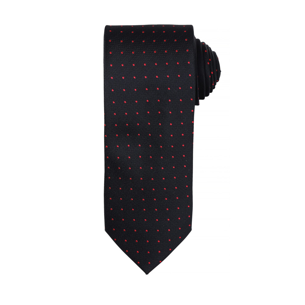 Premier (One Size, Black/ Red) Mens Micro Dot Pattern Formal Work Tie
