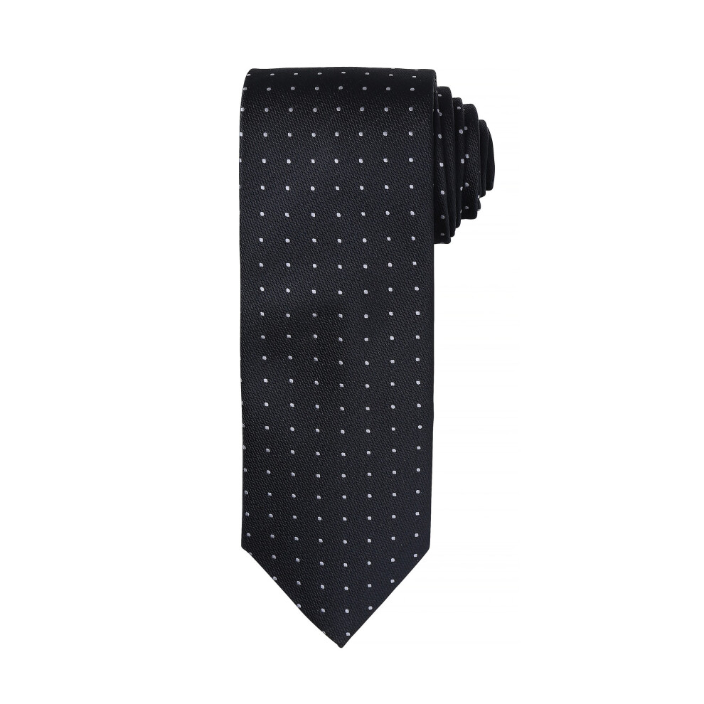 Premier (One Size, Black/Dark Grey) Mens Micro Dot Pattern Formal Work Tie