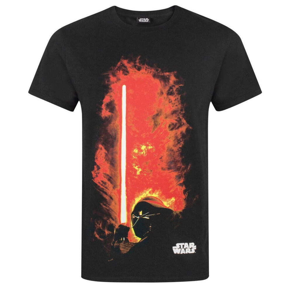 Star Wars Mens Darth Vader Lightsaber T-Shirt Multicoloured