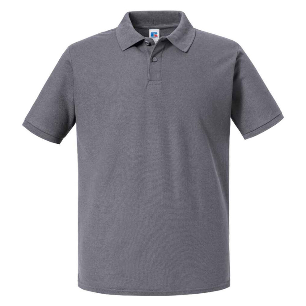 Russell (Xxl, Convoy Grey) Mens Authentic Eco Piqué Polo Shirt
