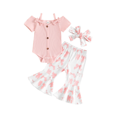 (6-12 Months, Pink) Καλοκαιρινά ρούχα για τύπωμα πεταλούδας.