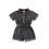 (12-18 Months, Black) Τζιν σορτς για νήπια, κοντομάνικο, με κουμπιά και λάστιχο στη μέση 1