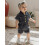 (12-18 Months, Black) Τζιν σορτς για νήπια, κοντομάνικο, με κουμπιά και λάστιχο στη μέση 7