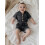 (12-18 Months, Black) Τζιν σορτς για νήπια, κοντομάνικο, με κουμπιά και λάστιχο στη μέση 6