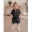 (3-4 Years, Black) Τζιν σορτς για νήπια, κοντομάνικο, με κουμπιά και λάστιχο στη μέση 3