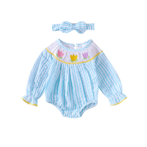 (6-12 Months, Sky Blue) Ολόσωμες Φόρμες με με Κορδέλα
