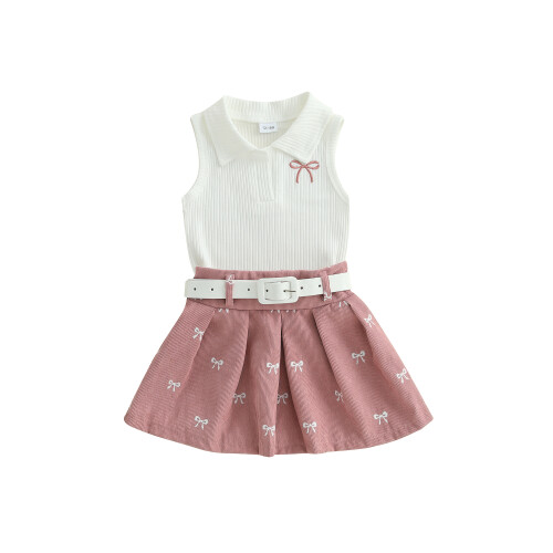 (18-24 Months, Pink) 2 τεμάχια καλοκαιρινά πλισέ φούστα