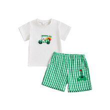 (0-6 Months, White) Golfový outfit pro batolata a chlapce, tričko s krátkým rukávem a kraťasy, sada 2 kusů