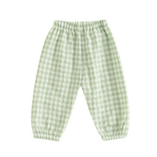 (12-18 Months, Green) Karierte Hosen für Kleinkinder (Mädchen und Jungen) mit elastischem Bund – bezaubernde, lässige lange Hosen