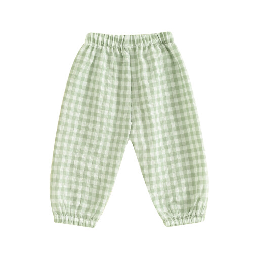 (12-18 Months, Green) Παντελόνι με καρό casual, μακρύ.