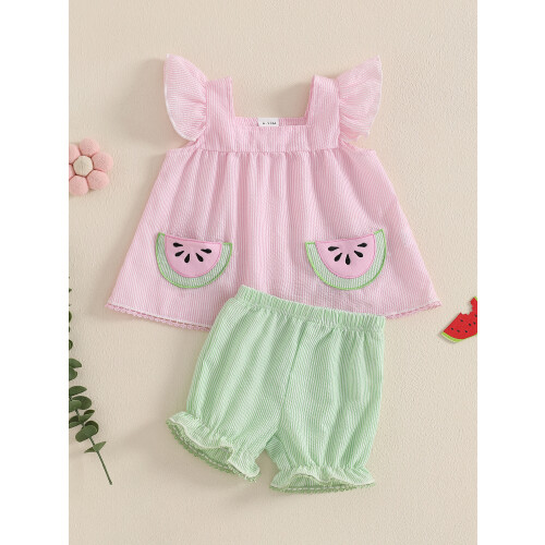 (3-6 Months, Pink) Καλοκαιρινά ρούχα για και σορτς 2