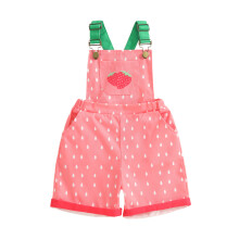 (18-24 Months, Pink) Salopette da bambina con stampa anguria, scollo quadrato, pantaloncini e tasche, ideale per l'estate.