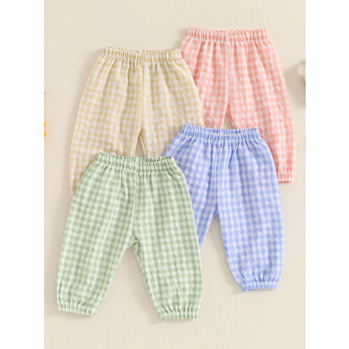 (2-3 Years, Blue) Παντελόνι με καρό casual, μακρύ. 2