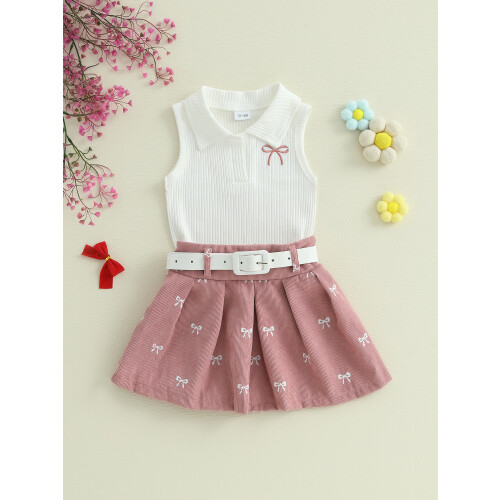 (4-5 Years, Pink) 2 τεμάχια καλοκαιρινά πλισέ φούστα 2