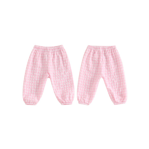 (18-24 Months, Pink) Παντελόνι με καρό casual, μακρύ. 1