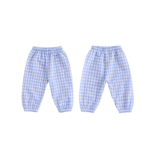 (2-3 Years, Blue) Παντελόνι με καρό casual, μακρύ. 1