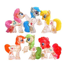 (Transparent)My Little Pony tema animação 6 peças personagem brinquedo PVC micro decoração paisagem