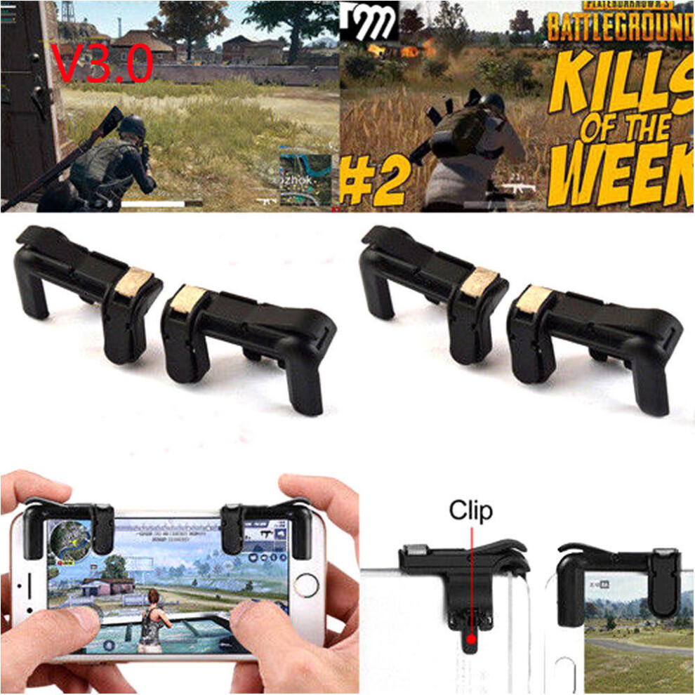 (V3.0 Left+Right) Shooter Controller Pubg Smartphone Mobile Gaming Trigger Fire Handle L1r1 Button 694268781896