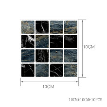 (Black Gray, 10*10CM*10pcs) 10pc Tile Kitchen Stickers Bathroom Mosaic Sticker Selfadhesive Home Wall Decor