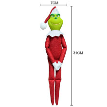 (Style E)Christmas Grinch Doll Suffed Plush Toy Dressed Elf Ornament For Home Decor Gift