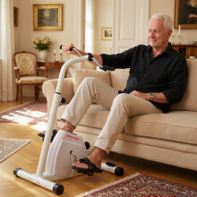 SPORTNOW Seated Pedal Exerciser with Dual Massage and LCD Display, White