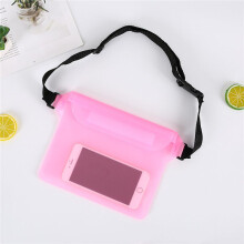 (Pink) Swimming Waterproof Bag Drift Diving Shoulder Waist Pack Cover Underwater Phone