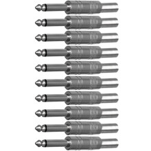 10 Pack 1/4 Inch Mono Jack Plug 6.35mm Guitar Cable Connector HeavyDuty Metal for Clear Sound