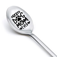 Dog Mom Ever Spoon Stainless Steel Dog Lover Gifts for Women, Dishwasher Safe, Elegant Design