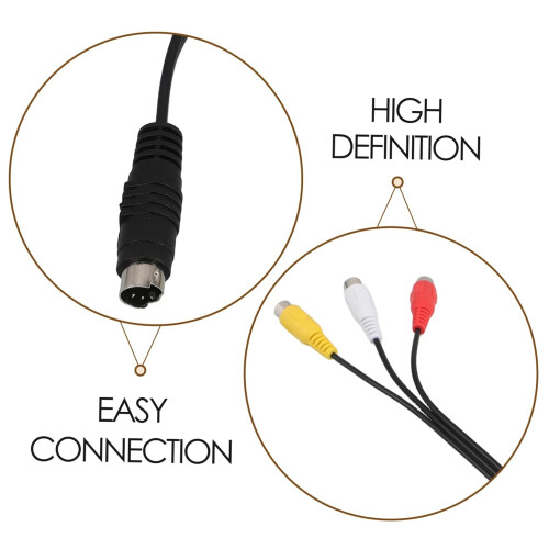 S Video to RCA Adapter Cable with MultiDevice Compatibility for TV Projector Laptop Durable Cord 1