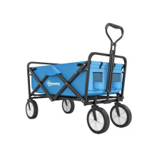 90-litre festive wheeled trolley, foldable camping cart with adjustable handle, blue