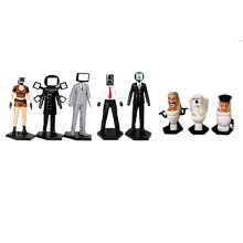 (StyleE)Estatuetas de vaso sanitário Skibidi PVC feito à mão modelo de jogo decoração para casa presentes menino