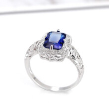 (blue,6)Created Blue Vintage Ring Huge Ring Women Jewelry