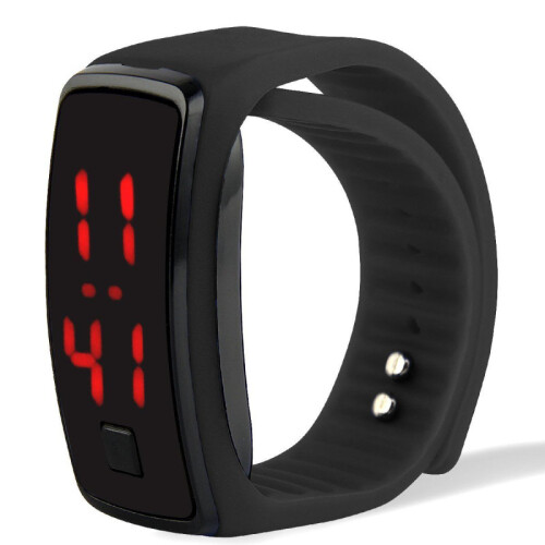 (Black) Digital Children Led Watch Electronic Movement Plastic School Activities Case