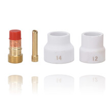 TIG Welding Torch Kit for WP17 WP18 WP26 with 2.4mm Gas Lens Cups and Durable Ceramic Nozzles