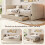 Beige Chenille Extendable Sofa Bed with Storage 3