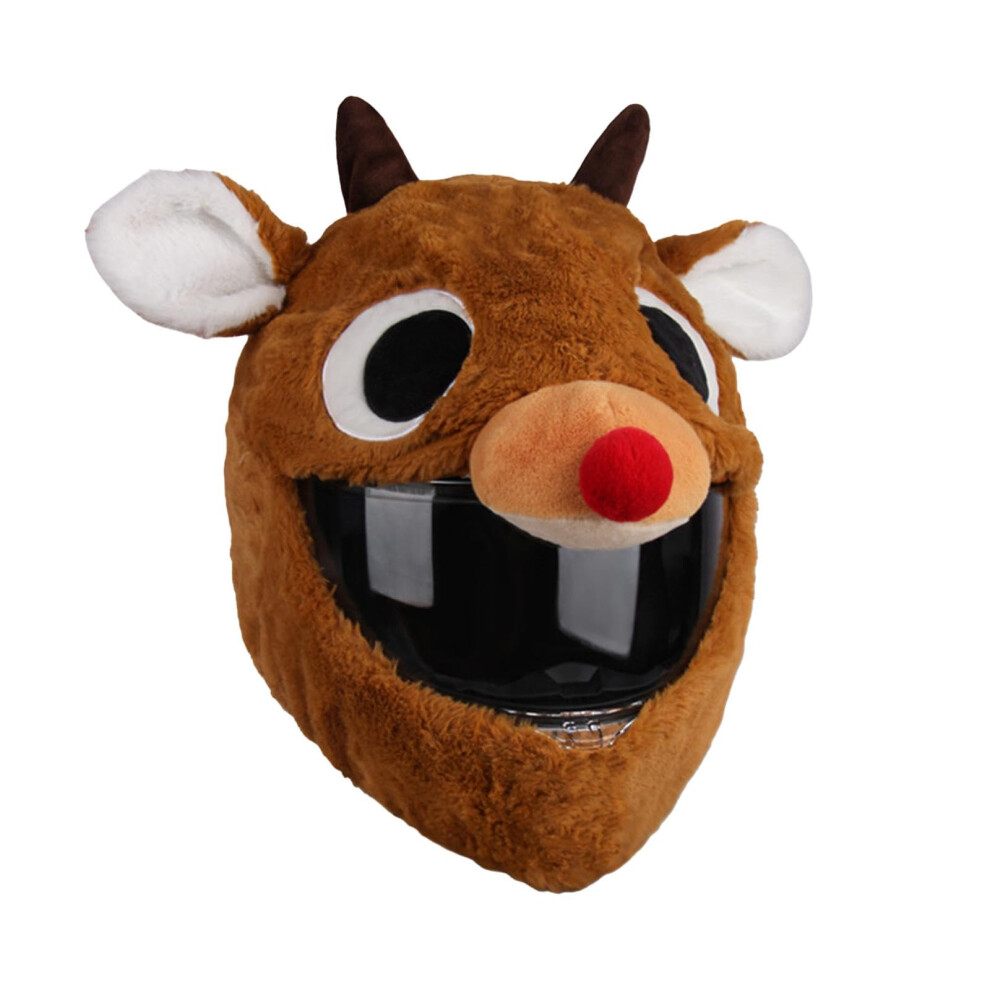 Motorcycle Helmet Cover Plush Elk Design Universal Fit Funny Animal For Full Face And Ski Helmets 9169991220017
