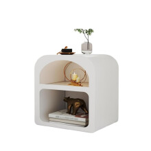 Wooden Nightstand with Dual Tier Storage, Modern Sleek Design for Bedroom, Living Room, Office