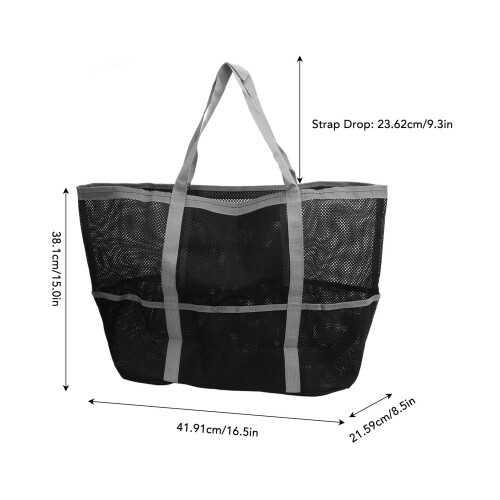 Graue Nylon-Faltbare Strandtasche 38,1  41,91  21,59 cm 1