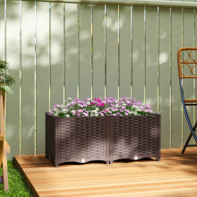 Outsunny Plastic Raised Garden Bed with Legs and Drainage Holes and Plugs