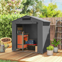 Outsunny 6 x 4 ft Garden Storage Shed Tent Bike Tent, Dark Grey
