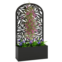 Jardinera con Enrejado Negro 61 x 23 x 113 cm