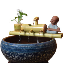 Indoor Bamboo Fountain with Electric Pump, Zen Garden Water Feature, 40cm Natural Finish