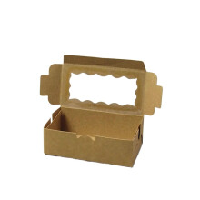 Cake Storage Box with Clear Window for Secure Transport, Weddings, Parties, 50pcs Brown Foldable