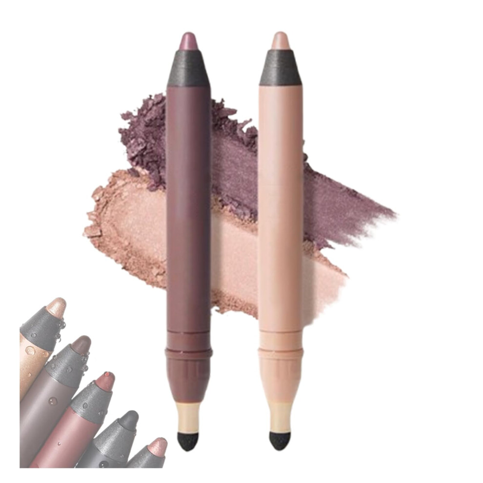 2 in 1 Eyeliner and Eyeshadow Stick Duo, Long Lasting Smudge Proof Waterproof Eye Makeup for Smokey Eyes