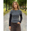 (L, Black) Womens Fall Tops Long Sleeve Crew Neck Casual Pullover Patchwork Soft Striped Shirts 4