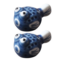 Ceramic Puffer Fish Chopstick Rest Set – Hygienic Utensil Elevation and Elegant Table Decoration