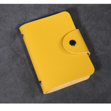(yellow) Pu Multicolor Leather Pocket Business Id Card Wallet Credit